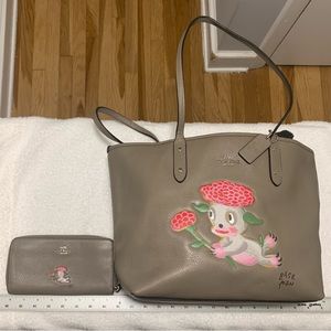 Coach Baseman Lou City Tote and Wallet Set